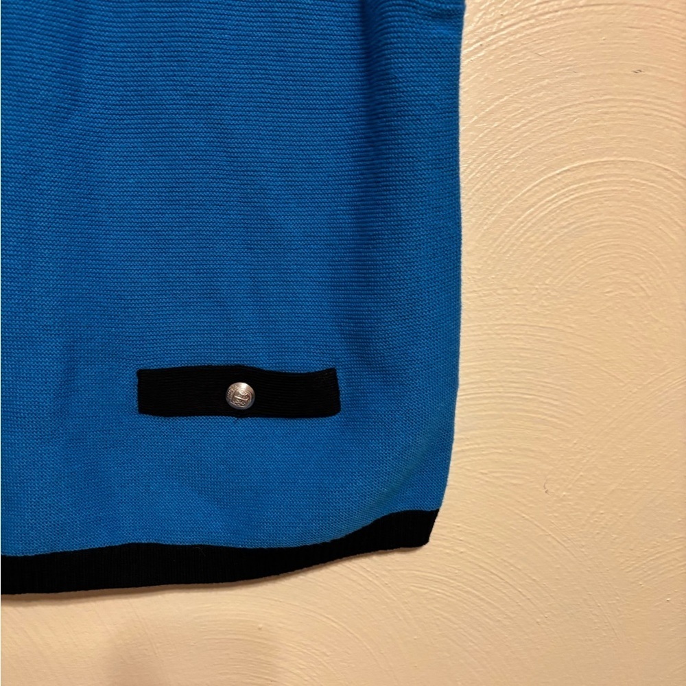 Talbots Petite XL Blue Black Sleeveless Knit Sweater Vest NWT - Picture 8 of 9